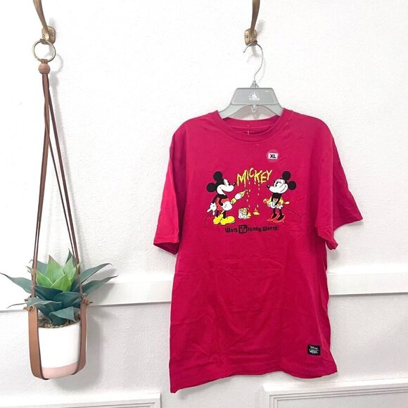 NWT Disney x Vans Kids 50th Anniversary Red Short Sleeve Tee Size XL - Picture 1 of 5